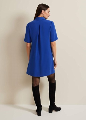 Phase Eight Cara Button Through Tunic Dress Blue Canada | HBVDET-721